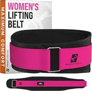 ProFitness Weight Lifting Belt for Women (4 Inchs Wide) - Comfortable & Durable Weightlifting Workout Belt - Great Lower Back & Lumbar Support for Squats, Deadlifts, Cross Training, Gym Workouts