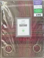 Dunelm Everett Red & Green Checked Eyelet Curtains - 46"x90", 66"x54", 90"x54"