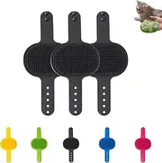 Meowvo Silicone Grooming Strap Pad For Cats, Silicone Grooming Strap Pad, Cat Self Groomer Brush, With Adjustable Strap, For Climbing Frames Table (3pcs Black)