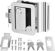 RV Travel Trailer Entry Door Lock With Paddle Deadbolt, 100% Upgrade Zinc Alloy Metal Rv Door Lock With 2 Keys, For Camper,Travel, Horse Trailer,Cargo Hauler (Color : Chrome)