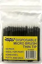 ICKYSTICKY Disposable Micro Brushes Thin TIP 50PK Craft, Touch up, Paint, Adhesive, Glue, Oil, Hobby, DIY, Dispossable, Model Making, Decals, Airbrush, Cleaning.