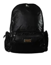 Dolce & Gabbana Black Patent Leather Logo Plaque Backpack Bag - RRP 1949.4 USD