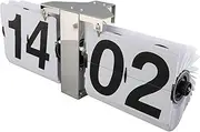 Flip Clock Clock Garn Vintage Mechanical Automatic Numbers for (Stainless Steel 24h White Pages)