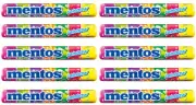 10 MENTOS RAINBOW Rolls Fruit Flavor Mix Chewy Candy 37g 1.3oz