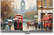 [VFMKT] Slim Metal Business Card Holder Portable Business Card Case Pocket Name Card Holder London Impression Wallet for Men Women Office Travel