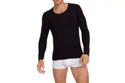 10 x Mens Holeproof Aircel Thermal Waffle Knit Long Sleeve Black Tee