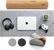 Nordik Large Felt Desk Mat - Marle - 89 x 43 cm - Full Desk Keyboard Mat - Computer Desk Mat for Keyboard and Mouse Pad - Desktop Mat - Large Felt Desk Pad