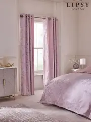Lipsy Pink Eyelet Paige Floral Print Jacquard Curtains (AV1771) | $161 - $288