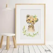 Baby, Girl Nursery Wall Art prints. Safari Jungle Wall art decor. Shower Gift