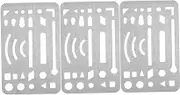 SEWACC 3pcs Stainless Steel Wipe Pictures Circle Maker Craft Drawing Drafting Tool Steel Stencil Eraser Shield Erasing Shield Template Drafting Eraser Erasing Shield for Crafts Silver