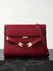 [Tory Burch] Tory Burch - Lee Radziwill Suede-trimmed Leather Shoulder Bag - Red - One size One size Red