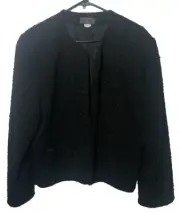 NWT Macy's Charter Club Plus Size 18W Black 96% Wool Open Jacket Blazer MSRP$170