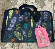 NWT Thirty-One 31 Fold up Family Organizer Navy Blue Falling Feathers NEW Bag