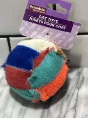 GKC Plush Furry Mouse Cat Toy Multicolor Ball 4.5 In Interactive Classic