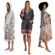Luxury Cotton Bath Robe Women Nightwear Towelling Dressing Gown Terry Towel Soft