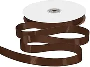 Gliberli Brown Satin Ribbon 5/8 inch X 100 Yards Fabric Large Ribbons for Gift Wrapping Bows Bouquet Sewing Craft Home Decor Hair Floral
