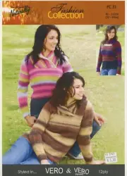 Naturally Hand Knit Yarns Knitting Pattern FC31 Cropped or Standard Sweaters