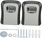 2 Sets Wall Mount Key Safe with Combination Lock Secure Key Holder for Easy Access Multi Functional Design for Homes Offices and Outdoor Use