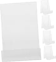 GRADENEVE 5pcs Transparent Acrylic Book Stand Useful Display Holder for Books Tablets and Mobile Phones Elegant Organizer for Office Study Spaces Smooth Surface Space Saving Design