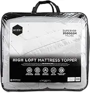 Ardor 2000GSM Standard Microfiber Mattress Topper, Single, White