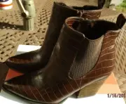 New NIB Ladies Women's Sz 8 M SOUL Naturalizer Micah Ankle Boot Boots Brown Croc