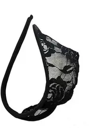 [Generic] Lace C Trousers String Thong Men Ultra-thin Bikini Thong Man Sexy U Convex Underwear Gay Pouch Underwear Tanga Slip G-strings