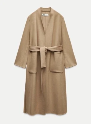 ZARA ZW COLLECTION 100% WOOL COAT CAMEL NEW FW24/25 Size S 8491/253
