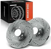 A-Premium 11.41 inch (289.8mm) Front Drilled and Slotted Disc Brake Rotors Compatible with Select Mazda Models - MX-5 Miata 2006-2015, 2-PC Set