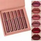 HUDA CRUSH 6-Piece Liquid Matte Nude Lipstick Set - Velvet Waterproof Mini Lipst