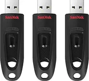 SanDisk 32GB Ultra USB 3.0 Flash Drive, USB Stick, Memory Stick with Transfer speeds up to 130MB/s, Password Protection, RescuePRO Deluxe Software for Data Recovery, Triple Pack, Black