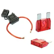 VOODOO (1) 8 Gauge Maxi Inline Fuse Holder Fuseholder Cover & (2ea 50 amp Fuse)
