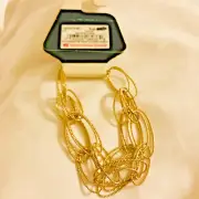 NAPIER GOLD TONE BRACELET DOUBLE LINK CHAIN 7" WITH LOBSTER CLASP
