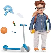 Lori – Mini Boy Doll & Scooter Playset – 6-inch Doll with Vehicle & Accessories – Clothes, Helmet, Ball, Backpack – Toys for Kids – 3 Years + – Thomas’ Scooter Set
