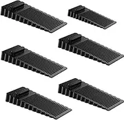 6 Pack Rubber Door Stoppers Door Stop Rubber Wedge Thin Door Stoppers for Bottom of Door Silica Gel Flexible Non Scratching Door Holder - Smart Stackable Slip-Resistant Design(Black)
