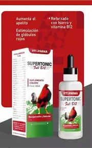 B-12 EXTRA STRENGTH Supertonic 6O ml dropper for Roosters/Gallos Exp. 12/27
