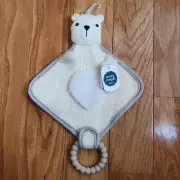 Mary Meyer Knit Polar Bear Lovey Security Comfort Plush Toy Silicone Teether New