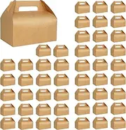 50 Pcs Treat Boxes 16x9x10cm Kraft Paper Gift Boxes Gable Boxes Party Favor Boxes Snack Boxes Goodie Boxes Cardboard Cookie Boxes Chips Candy Treat Boxes for Birthday Party Wedding Baby Shower (Yellow)