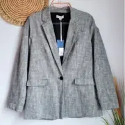 Rachel Comey x Target, New Herringbone Oversized Linen Blazer Women's Size Small