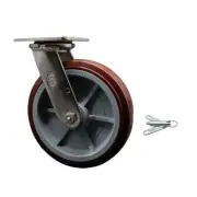 8 Inch 316SS Polyurethane Swivel Caster with Delrin Bearing and Swivel Lock SCC