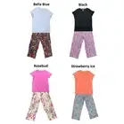 Hue Ladies Cooling Capri 2 Piece Colorful Prints V-Neck Pajama Set