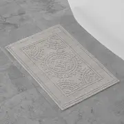 Cotton StoneWash Medallion 17x24 in. Bath Rug, Gray Blue