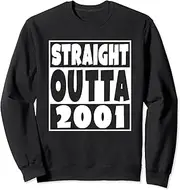 [X.Style] Straight Outta 2001 Born in 2001 21 Years Old 21st Birthday Sweatshirt ds1707 Sweater (2XL) Black