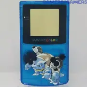 Pokemon Blastoise Gameboy Color diy handheld housing shell gbc backlit ips blue