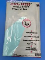 Dura-Press Ironing Board Cover Pad Blue Drawstring Vintage