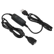 LED Strip Dimmer Switch with 3 Button USB Female to Male Extension Cord Black