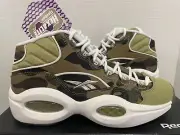 REEBOK X A BATHING APE BAPE QUESTION MID 1ST GREEN CAMO SZ 7 BD4232