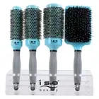 ISO Beauty Hair Styling Salon Brush Set: 1 Paddle Brush and 3 Round Roll Brushes
