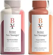 Better Not Younger Power Within Skin & Scalp Collagen Dietary Supplement and Significant Other Hair, Skin, & Nails Dietary Supplement Bundle, Gluten-Free Chewable Gummies