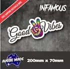 Good vibes Sticker peace psychedelic colorful Car Decal Ladies Girl Groovy