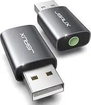 USB to 3.5mm Jack Audio Adapter 2 Pack, JSAUX USB to Audio Aux Adapter External Stereo Sound Card USB to 3.5mm TRRS Female Headset for PS4, PS5, Headphone,Mac, Linux, Laptop, Desktops, Docking Station
